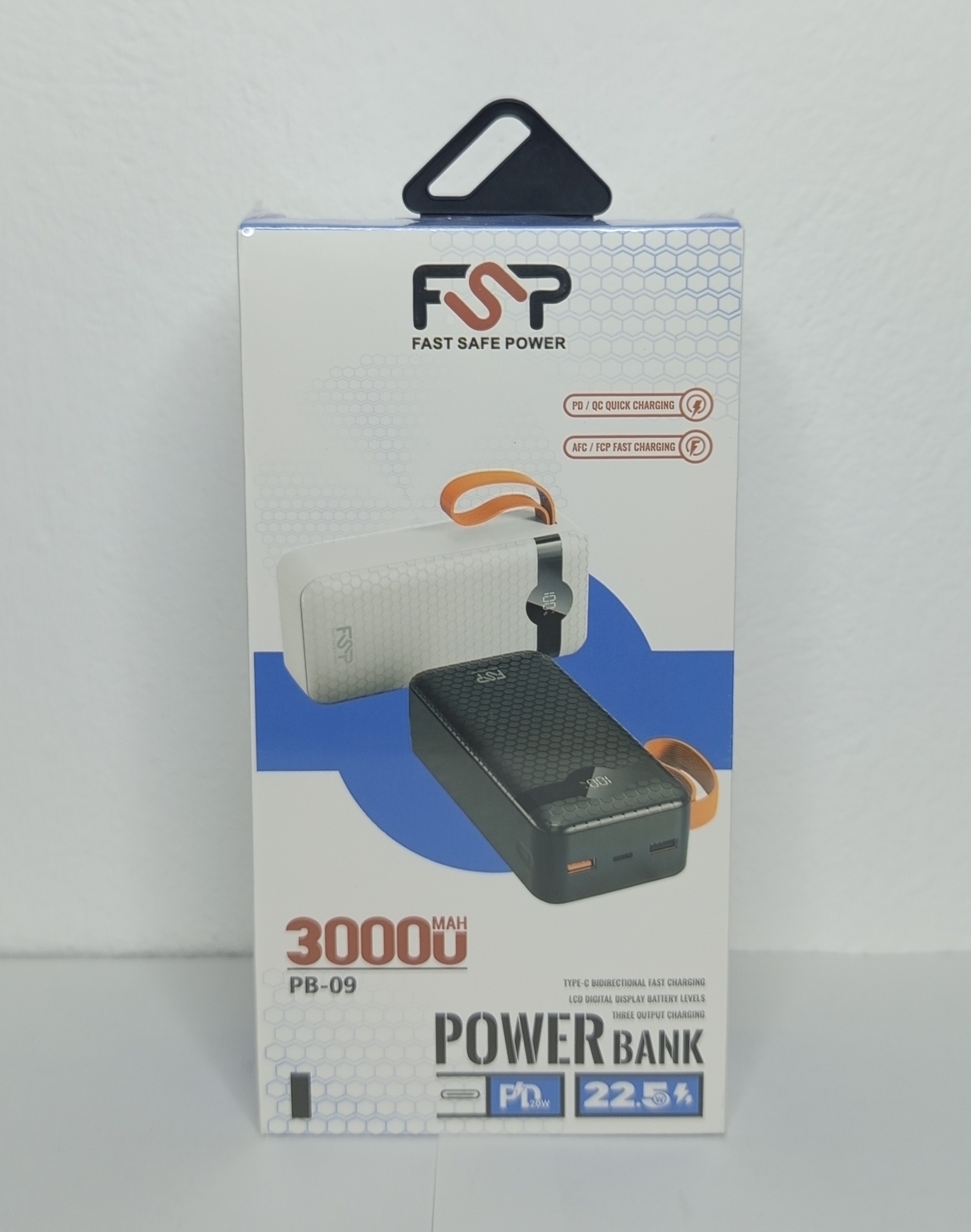 پاور بانک اف اس پی Fsp مدل PB-09 ظرفیت 30000 میلی آمپر ساعت 22.5 وات